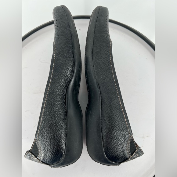 KELLY‎ & KATIE BLACK LEATHER FLATS PADDED SLIP ON, COMFORT AND STYLE - Picture 5 of 7